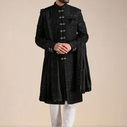 Manyavar Men Self-Design Sherwani Set-image-51