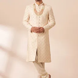 Manyavar Men Self Designed Sherwani Set-image-2