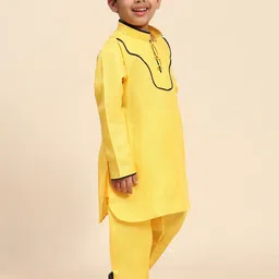 Pro-Ethic STYLE DEVELOPER Boys Yoke Design Regular Pathani Kurta With Pyjamas image 4