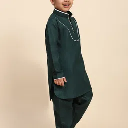 Pro-Ethic STYLE DEVELOPER Boys Yoke Design Regular Thread Work Kurta with Pyjamas image 2