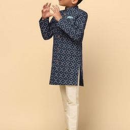 KISAH Boys Printed Sherwani Set image 5