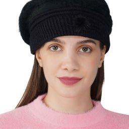 iSWEVEN Self Design Woolen Slouchy Beanie Cap-40
