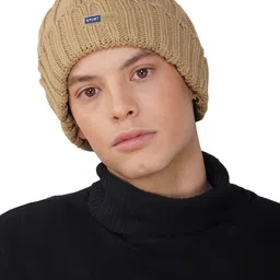 iSWEVEN Unisex Self Design Woollen Beanie-image-39