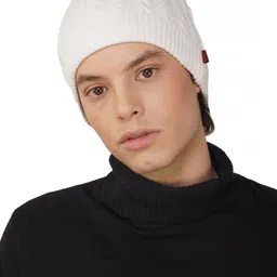 iSWEVEN Unisex Self Design Woollen Beanie-image-65