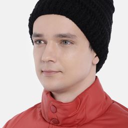 Magic Needles Men Black Woollen Crochet Beanie-image-45