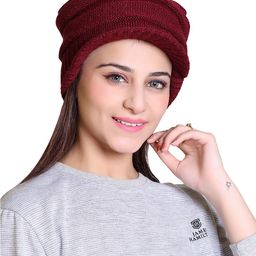 Gajraj Unisex Self Design Beanie With Visor image 4