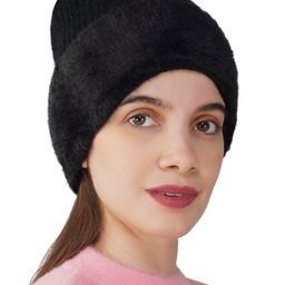 iSWEVEN Unisex Self Design Woollen Beanie image 4