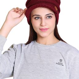 Gajraj Unisex Self Design Beanie With Visor image 3
