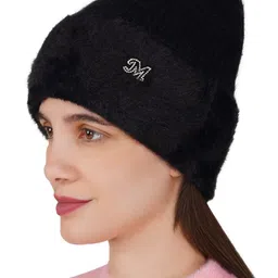 iSWEVEN Unisex Self Design Woollen Beanie image 3