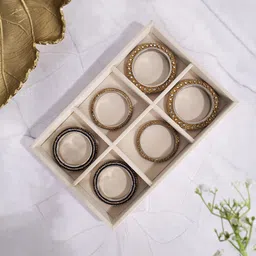 La Trove Cream-Coloured Wardrobe Luxury 6 Grids Jewellery Organiser-image-18