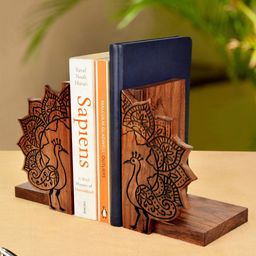 StyleMyWay Brown Textured Wooden Desk Organiser-image-61