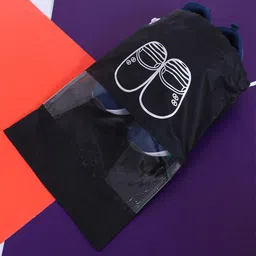 Kuber Industries Black Set of 12 Parachute Water Resistant & Dust Proof Shoe Bags-52