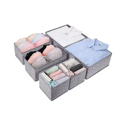 NFI essentials Grey Set of 6 Regular Multi-Utility Organisers-57