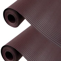 Kuber Industries 2 Pcs Brown Textured Non-Slip Shelf Liner-81