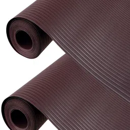 Kuber Industries Brown 2 Pieces Anti-skid Textured Self Lining Shelf Liner Cabinet Mats-37