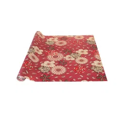 Dakshya Industries Maroon& Beige Chakkri Printed Anti Slip Self Cover Roll - 10m-20