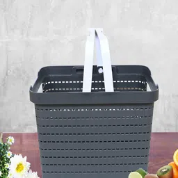 Kuber Industries 3 Pcs Grey Self-Design Stationery Tote Baskets-14