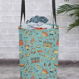 prettykrafts Green Printed Laundry Basket-23