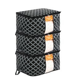 Kuber Industries Set of 3 Black Printed Organisers-58