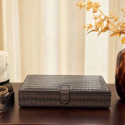 Pure Home and Living Brown Pattern Jewellery Box-image-20