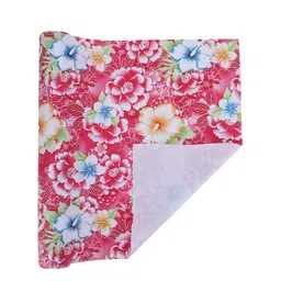Dakshya Industries Hibiscus Pink & Blue Printed PVC Shelf Liner-21