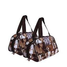 Kuber Industries Set Of 2 Brown Printed Oversized Shopper Handheld Bag-4
