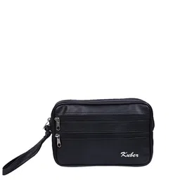 Kuber Industries Unisex Black Solid Messenger Bag-32