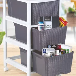 Nayasa Grey & White 3 Drawer Multi-Utility Organiser-30