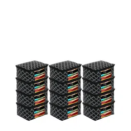 Kuber Industries Set of 12 Black Printed Multi-Utility Organisers-18