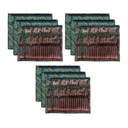 Kuber Industries Set Of 9 Green Printed Saree Organisers-52