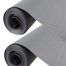 Kuber Industries Grey 2 Pieces Anti-skid Textured Self Lining Shelf Liner Cabinet Mats-18