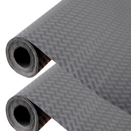 Kuber Industries Grey 2 Pieces Self Check Anti-skid Textured Shelf Liner Cabinet Mat-14