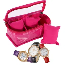 Kuber Industries 2-Pcs Pink 3 Slot Watch Organisers-image-47