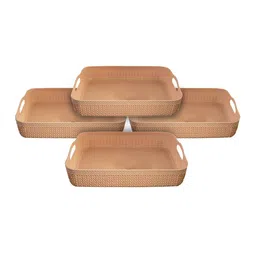 Kuber Industries Set Of 4 Coffee Brown Solid Desk Organisers-29