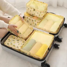 HOUSE OF QUIRK Yellow 7 Pieces Regular Multi-Utility Organisers-28