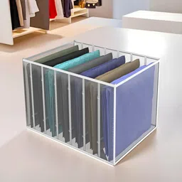 Kuber Industries White 7 Grids Cloth Wardrobe Drawer Organisers image 1