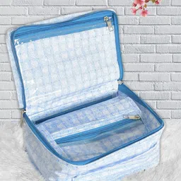 Kuber Industries Set Of 2 Blue & White Printed PVC Jewellery Organisers-57