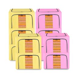 Kuber Industries Yellow 6 Pieces Regular Drawer Organisers-45