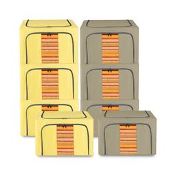 Kuber Industries Yellow & Grey 6 Pieces Multi-Utility Organisers-27