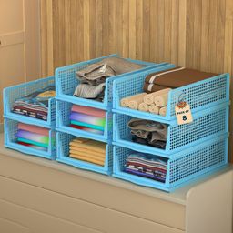 Kuber Industries Blue Set of 6 Reusable Drawer Organiser Organisers-46