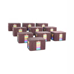 Kuber Industries Brown 10 Pieces Printed Drawer Organisers-47