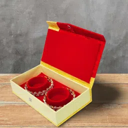 atorakushon Set Of 6 Gold-Colored & Red Solid Jewellery Box Organisers-8