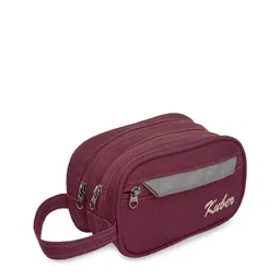 Kuber Industries Magenta Canvas Toiletry Organizer image 3