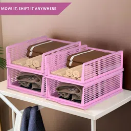 Kuber Industries Pink Set of 5 Reusable Drawer Organiser Organisers image 3
