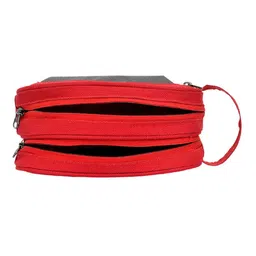 Kuber Industries Red Set Of 2 Canvas Toiletry Organizer With Carrying Strip image 2