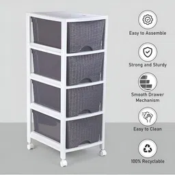 Nayasa Grey & White 4 Drawer Multi-Utility Organiser image 5