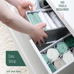 Kuber Industries Grey Set of 6 Reusable Drawer Organiser Organisers image 5