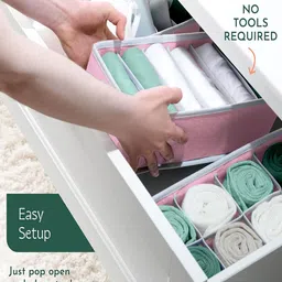 Kuber Industries Pink Set of 6 Reusable Drawer Organiser Organisers image 5