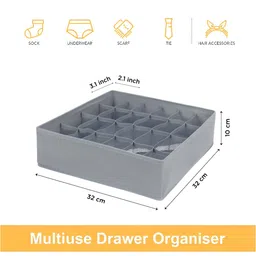 NFI essentials Grey Set of 2 Regular Drawer Organiser Organisers image 5
