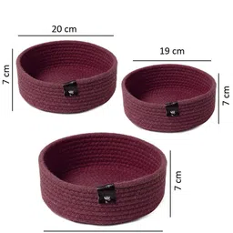 FABINALIV Maroon 3-Pieces Textured Multi-Utility Organisers image 5